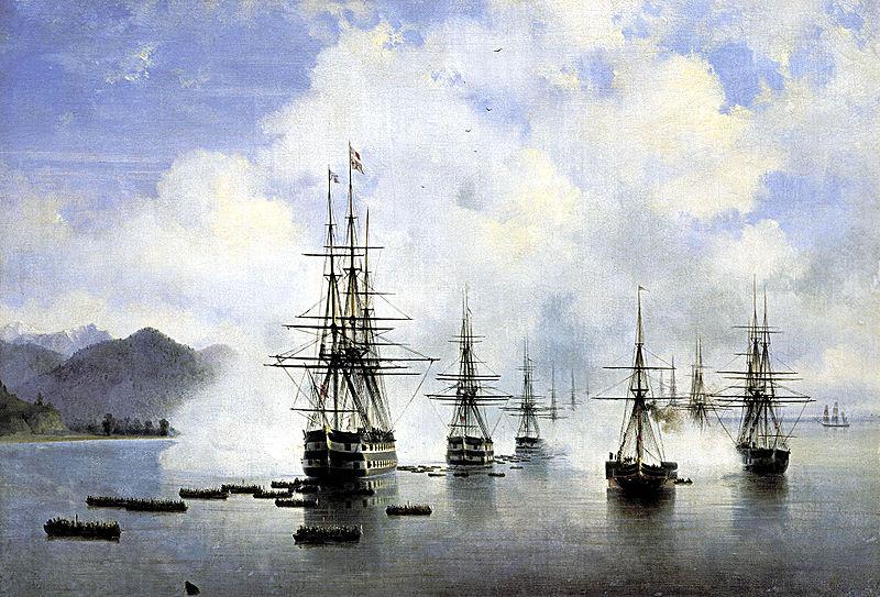 Ivan Aivazovsky The Landing of N. N. Raevskyi at Subashi Norge oil painting art